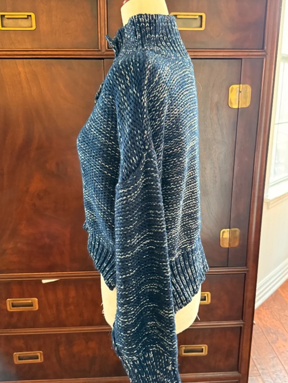 Anthropologie Pilcro Marled Henley Sweater Small